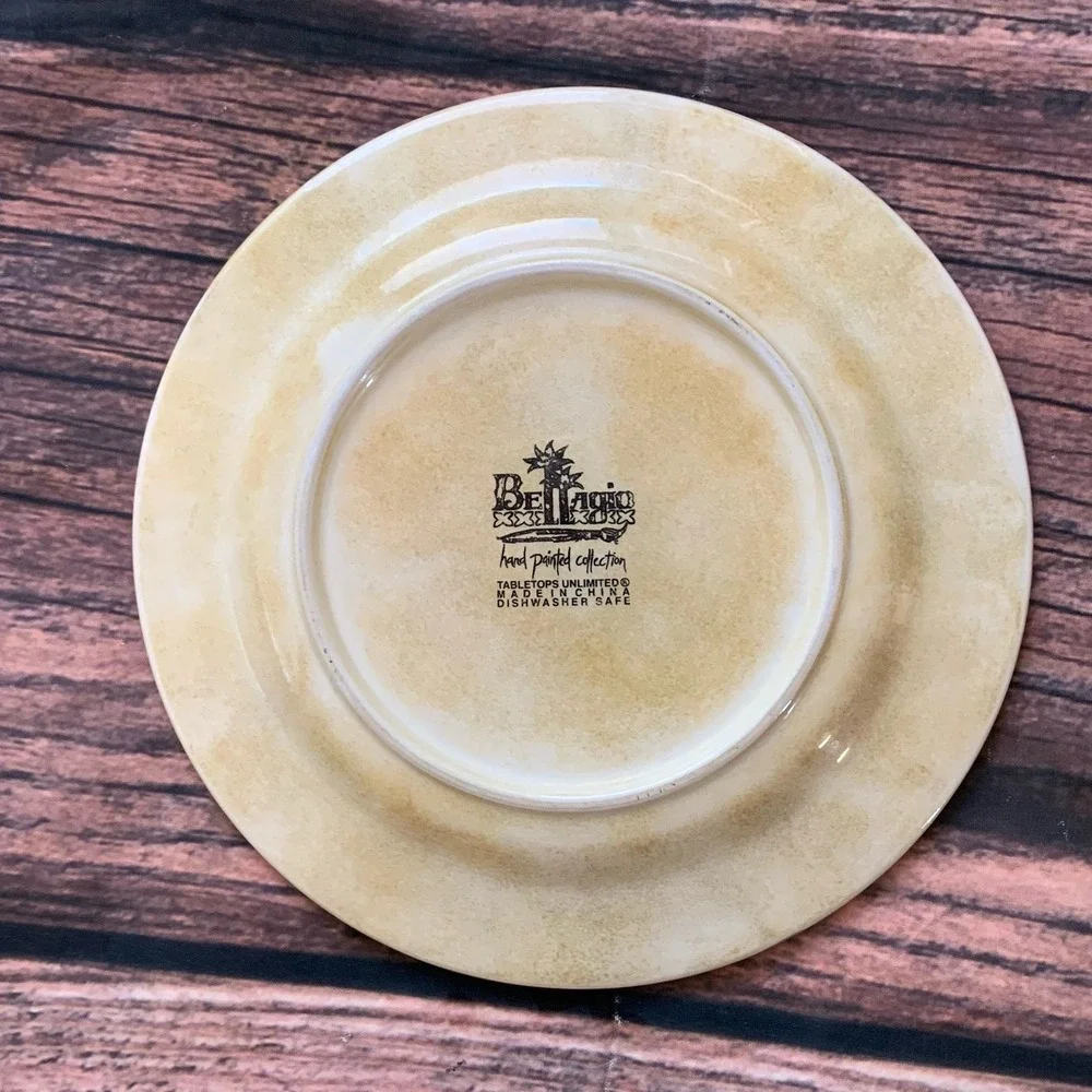 4 Tabletops Unlimited BELLAGIO Salad Lunch Plates Palm Tree 8.5
